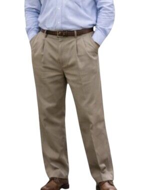 VTG Preppy Dockers D3 Classic Fit Double Pleat Tan Khakis Chinos Men's 34"x34"